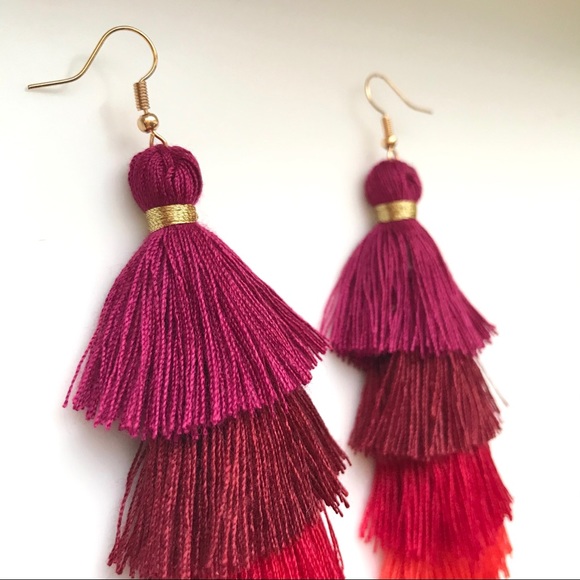 “Mi Amor” Boho Indie Cute Tassel Statement Earring - Picture 6 of 9